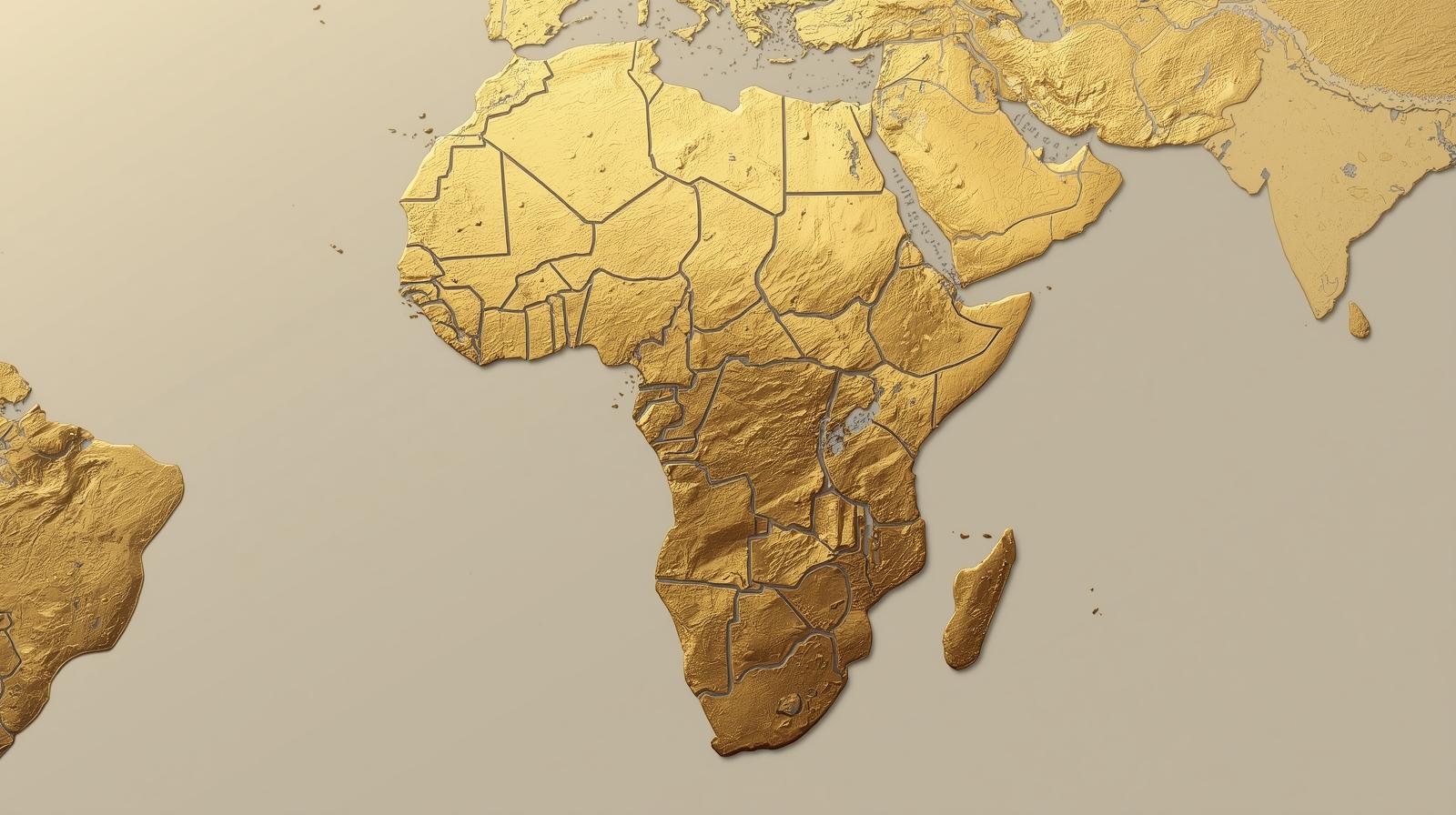Carte d'Afrique en or